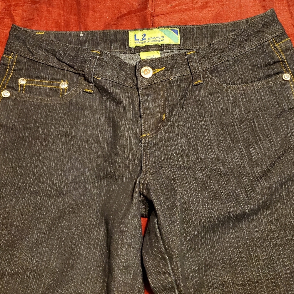 Women's L 2 Jeanswear black capris - Picture 3 of 6